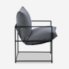 Moderne design fauteuil van zwart metaal en stof in minimalistische stijl Alaska Kosten