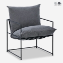 Moderne design fauteuil van zwart metaal en stof in minimalistische stijl Alaska Verkoop