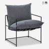 Moderne design fauteuil van zwart metaal en stof in minimalistische stijl Alaska Verkoop