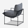 Moderne design fauteuil van zwart metaal en stof in minimalistische stijl Alaska Aankoop