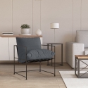 Moderne design fauteuil van zwart metaal en stof in minimalistische stijl Alaska Kortingen