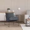 Moderne design fauteuil van zwart metaal en stof in minimalistische stijl Alaska Kortingen