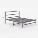 Metalen tweepersoonsbed met lattenbodem 160x200 cm Skjern 