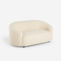 Design 2-zits gebogen bouclé bank in witte teddystof 168x90x75 cm Connie Verkoop
