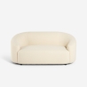 Design 2-zits gebogen bouclé bank in witte teddystof 168x90x75 cm Connie Aanbod