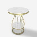 Ronde salontafel zwart met gouden metaal en marmer 45x63 cm Neep L Karakteristieken