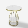 Ronde salontafel zwart met gouden metaal en marmer 45x63 cm Neep L Karakteristieken