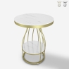 Ronde salontafel zwart met gouden metaal en marmer 45x63 cm Neep L Aanbieding
