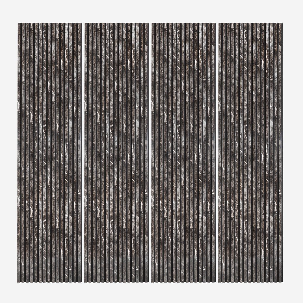 4 x akoestisch wandpaneel zwart met marmereffect 240x60 cm Kover-MC Aanbieding
