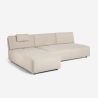 Beige 3-zits modulaire hoekbank met verplaatsbare chaise longue Mozy Verkoop