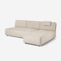 Beige 3-zits modulaire hoekbank met verplaatsbare chaise longue Mozy Model
