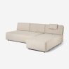 Beige 3-zits modulaire hoekbank met verplaatsbare chaise longue Mozy Model