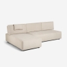 Beige 3-zits modulaire hoekbank met verplaatsbare chaise longue Mozy Aanbod