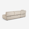 Beige 3-zits modulaire hoekbank met verplaatsbare chaise longue Mozy Voorraad