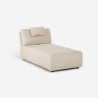 Beige 3-zits modulaire hoekbank met verplaatsbare chaise longue Mozy Afmetingen