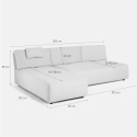 Beige 3-zits modulaire hoekbank met verplaatsbare chaise longue Mozy 