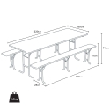 Set van 10 houten biertafels en banken 220x80 cm Keuze