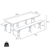 Set van 10 houten biertafels en banken 220x80 cm Keuze