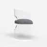 Elegante design fauteuil van transparant polycarbonaat Dorian Korting