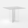 Vierkante transparante polycarbonaat eettafel 80x80 cm Holden Verkoop