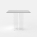 Vierkante transparante polycarbonaat eettafel 80x80 cm Holden Aanbod
