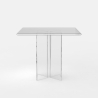 Vierkante transparante polycarbonaat eettafel 80x80 cm Holden Aanbod