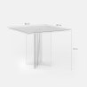 Vierkante transparante polycarbonaat eettafel 80x80 cm Holden Korting