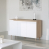 Modern houten dressoir 140 cm met 3 witte deuren in Scandinavische stijl Talon Verkoop