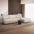 Beige 3-zits modulaire hoekbank met verplaatsbare chaise longue Mozy Aanbieding