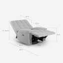Verstelbare elektrische relaxfauteuil in stof met USB-oplader Michelle Voorraad