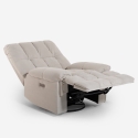 Verstelbare elektrische relaxfauteuil in stof met USB-oplader Michelle Aanbod