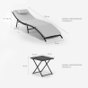 Set van 2 rotan ligbedden met klaptafel Lanzarote 