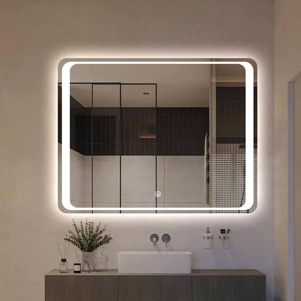 Rechthoekige badkamerspiegel met LED-verlichting 70x90 cm Morgen L Aanbieding Rechthoekige badkamerspiegel met LED-verlichting 70x90 cm Morgen L Aanbieding