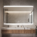 Rechthoekige badkamerspiegel met LED-verlichting 130x80 cm Krona XL Aanbieding