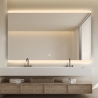 Rechthoekige badkamerspiegel met LED-verlichting 130x80 cm Krona XL Aanbod