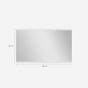 Rechthoekige badkamerspiegel met LED-verlichting 130x80 cm Krona XL Voorraad