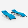 Set van 2 rotan ligbedden met klaptafel Lanzarote Kortingen
