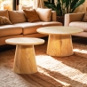 Lage ronde houten salontafel 80cm voor in de woonkamer Nauru Verkoop