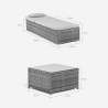 Set van 2 rotan ligstoelen met buitentafel Bali 