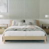 Modern design houten tweepersoonsbed 160x190 cm met lattenbodem en hoofdbord Linz Aanbod