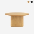 Ronde salontafel 80x45 cm met gegroefde tafelpoot Vaik Aanbieding