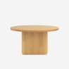 Ronde salontafel 80x45 cm met gegroefde tafelpoot Vaik Kortingen