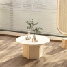 Lage moderne ronde salontafel 80 cm met marmereffect Deki Verkoop