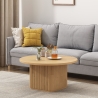 Ronde salontafel 80x45 cm met gegroefde tafelpoot Vaik Aanbod
