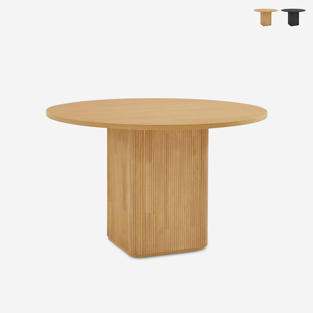Ronde zwarte of houten eettafel 120 cm Tiwit Aanbieding Ronde zwarte of houten eettafel 120 cm Tiwit Aanbieding