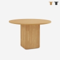 Ronde zwarte of houten eettafel 120 cm Tiwit Aanbieding