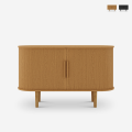 Vintage dressoir met 2 houten schuifdeuren 120cm Ambis Aanbieding