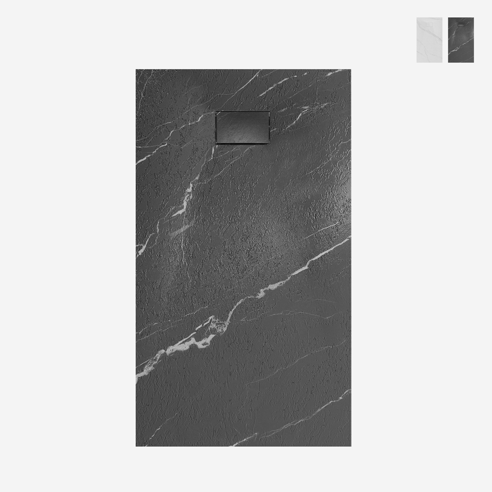 Inbouwdouchebak 120x80 cm in met marmereffect hars Stone MM Aanbieding Inbouwdouchebak 120x80 cm in met marmereffect hars Stone MM Aanbieding