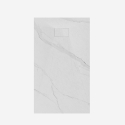 Rechthoekige douchebak 120x90 cm gelijk met de vloer met marmereffect Stone MM Aanbod
