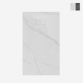 Rechthoekige douchebak 120x90 cm gelijk met de vloer met marmereffect Stone MM Aanbieding